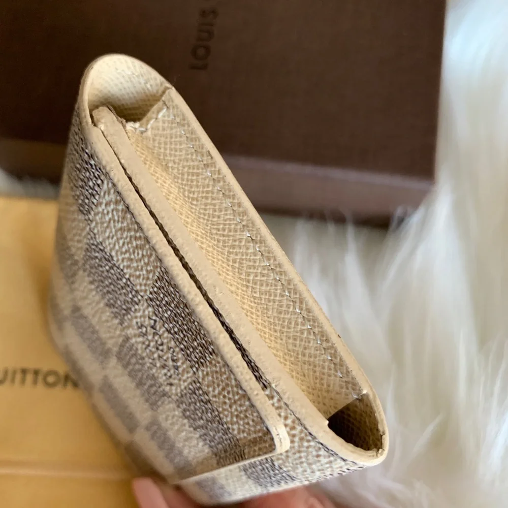 Louis Vuitton Damier Azur Compact Wallet - Cream/Blue